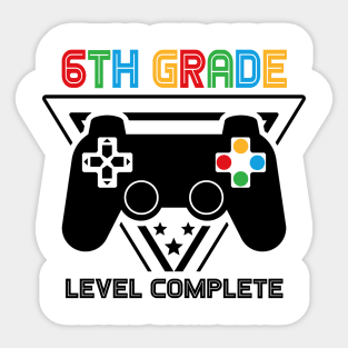 6th Grade Level Complete Graduation Gamer Boys Kids Sticker